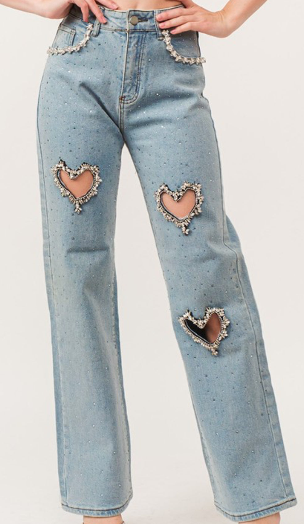 Heart Cutout Jeans