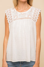 Load image into Gallery viewer, Swiss Lace Trimmed Sleeveless Top
