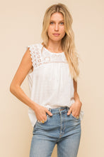 Load image into Gallery viewer, Swiss Lace Trimmed Sleeveless Top
