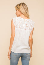 Load image into Gallery viewer, Swiss Lace Trimmed Sleeveless Top
