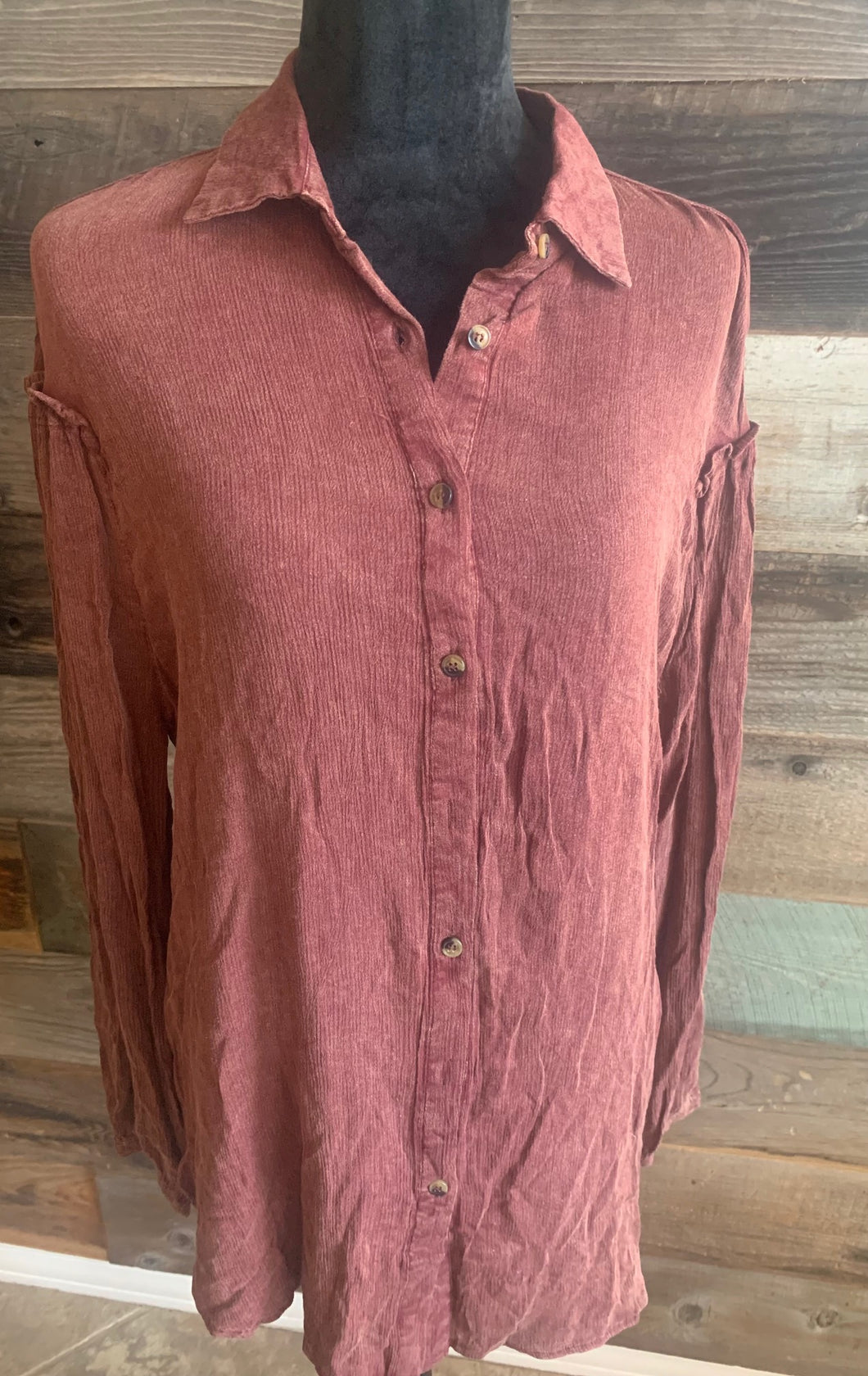 Maroon Washed Long Sleeve