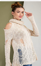 Load image into Gallery viewer, Oatmeal Cold Shoulder Sweater
