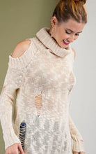 Load image into Gallery viewer, Oatmeal Cold Shoulder Sweater
