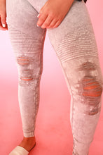 Load image into Gallery viewer, Distressed Grey Leggings
