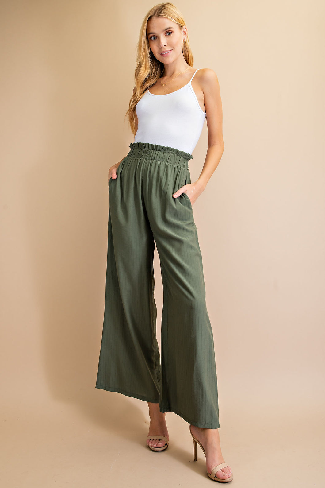 Olive Wide Leg Pants