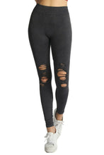 Load image into Gallery viewer, Distressed Black Leggings
