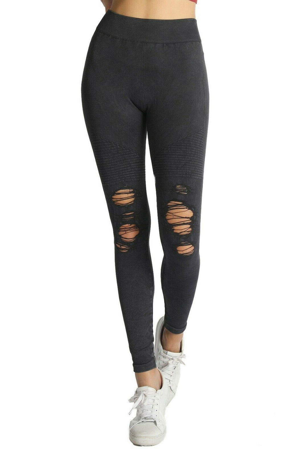 Distressed Black Leggings